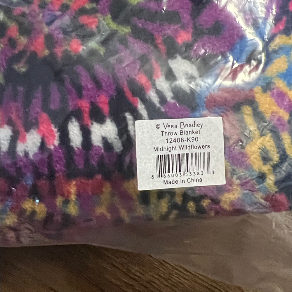 Vera Bradley Midnight Wildflowers Throw Blanket - Picture 2 of 3